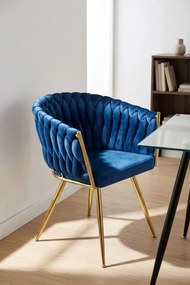 Cadeira Widny Golden Veludo - Azul