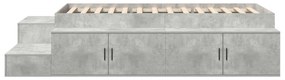 Cama de Armazenamento Cinza Concreto 75x190 cm