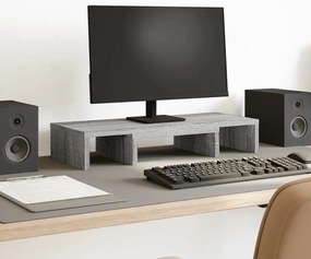 vidaXL Suporte p/ monitor ajustável derivados madeira cinzento sonoma