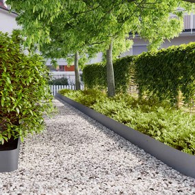 Orlas de relva 10 pcs antracite 20x103 cm aço laminado a frio