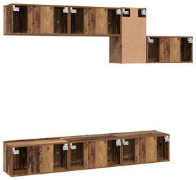 Conjunto de móvel de TV 7 pcs Madeira antiga 60 x 30 x 30 cm
