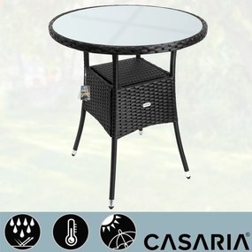 Mesa jardim redonda em Polyrattan Ø60cm Preta