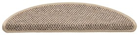Tapetes escada adesivos aspeto sisal 30 pcs 56x17x3 bege-escuro