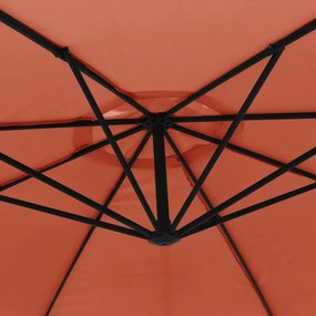 Guarda-sol cantilever com mastro alumínio 350 cm terracotta