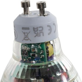 Conjunto de 5 lâmpadas LED GU10 50mm reguláveis transparente 2,5W 450 lm 3000K