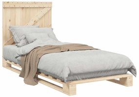 Estrutura de cama com cabeceira 90x200 cm pinho maciço