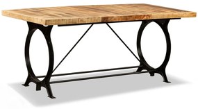 Mesa de jantar madeira de mangueira maciça áspera 180 cm