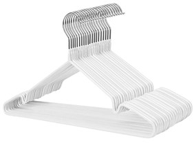 Cabides de metal SONGMICS, pacote com 20 cabides antiderrapantes, 0,4 cm de espessura, economizadores de espaço, ganchos giratórios de 360°, para casacos, camisas, blusas, vestidos, tops, revestimento de PVC, branco CRI33WT20