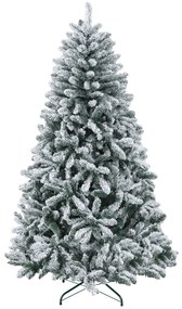 Árvore de Natal Artificial Nevado 180 cm com 796 Ramos e Suporte de Metal Árvore Natalina Nevado para Interior Verde