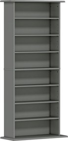 HOMCOM Organizadores para CD e DVD com 8 compartimentos e 6 prateleiras ajustáveis, capacidade máx. 360 CD/185 DVD e Blu-ray, cinza | Aosom Portugal