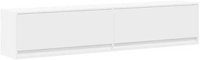 Móvel de parede para TV com luzes LED 180x31x38 cm branco