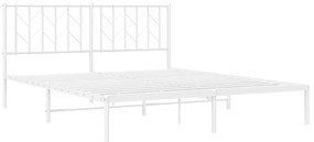 Estrutura de cama com cabeceira 160x200 cm metal branco