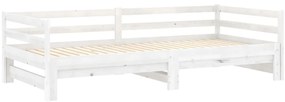 Estrutura sofá-cama de puxar 2x(90x200) cm pinho maciço branco