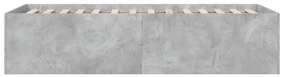 Estrutura de cama 90x190 cm derivados de madeira cinza cimento