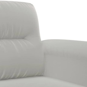 3 pcs conjunto sofás c/ almofadas tecido microfibra cinza-claro