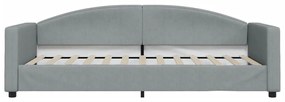 Sofá-cama com gavetão 90x200 cm tecido cinzento-claro