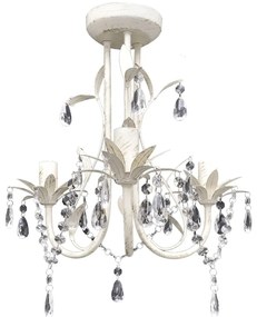 Lustres de teto com contas de cristal 4 pcs branco elegante