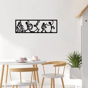 Acessório de Parede Decorativo Metal-370 – Preto – 60 x 19 cm