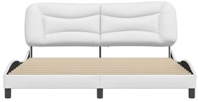 Estrutura cama c/ cabeceira 180x200 cm couro artificial branco