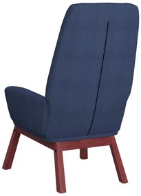 Cadeira de descanso com banco p/ pés tecido azul