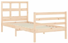 Estrutura cama de solteiro c/ cabeceira madeira maciça