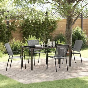 vidaXL Conjunto de Jantar de Jardim 5 Peças Antracite Aço