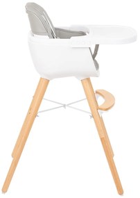 Cadeira refeição para bebé 2 em 1 Woody Cinzento