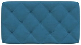 Almofadão de cabeceira 80 cm veludo azul