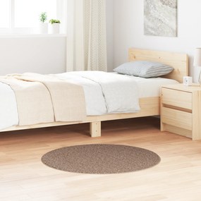 Tapete Shaggy vidaXL com Base de Látex Marrom ø90 cm