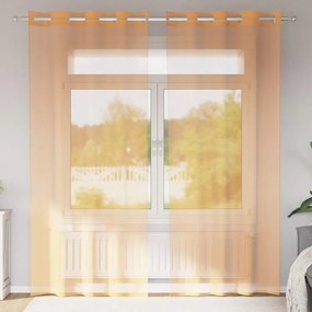 vidaXL Cortinas de voile com ilhós 2 pcs laranja 140x245 cm