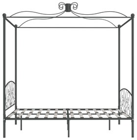 Estrutura de cama com dossel 160x200 cm metal cinzento