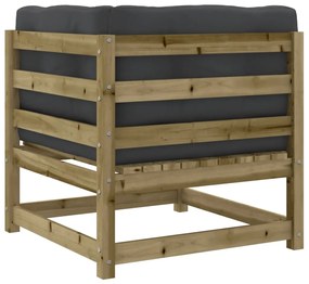 6 pcs conjunto sofás de jardim c/ almofadões pinho impregnado