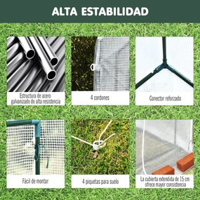 Estufa de Jardim Estufa Caseira com 4 Prateleiras Porta Enrolável Cobe