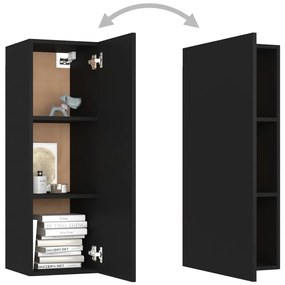 5 pcs conjunto de móveis de TV derivados de madeira preto