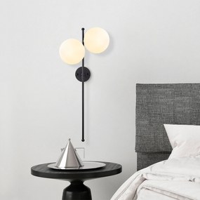 Candeeiro de Parede Fazli – Preto e Creme – 32 x 27 x 72 cm