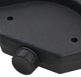 Guarda-sol de jardim com base portátil cinzento-acastanhado