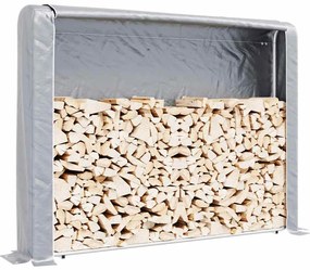 Rack de lenha com tampa de chuva 200x25x150 cm aço galvanizado