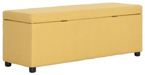 Banco c/ compartimento de arrumação 116 cm poliéster amarelo