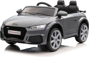 Carro elétrico para crianças 12V Audi TT RS pneus de borracha maciça, banco em pele sintética Cinzento