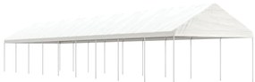 Gazebo com telhado 20,07x4,08x3,22 m polietileno branco