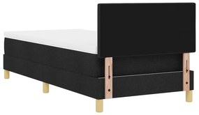 Cama Box com Colchão Preta 90x190 cm Tecido