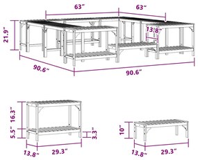 Entorno para Banheira de Hidromassagem Castanho 230 x 230 cm