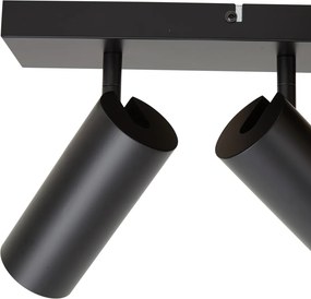 Candeeiro de teto moderno preto 4 luzes ajustáveis - Renna