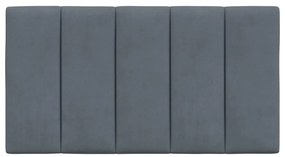 Almofadão de cabeceira 90 cm veludo cinzento-escuro