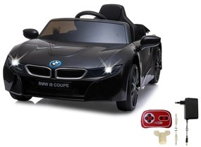 Carro elétrico infantil bateria BMW I8 Coupe 12V Controlo Remoto 2,4GHz Preto