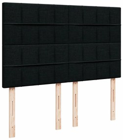 Cama com molas/colchão 160x200 cm tecido preto