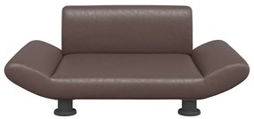 Cama para cães 70x45x28 cm couro artificial castanho