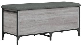 Banco arrumação 102x42x45 cm derivados madeira cinzento sonoma
