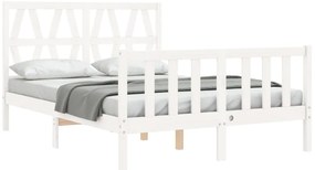 Cama sem colchão 120x200 cm madeira de pinho maciça branco