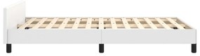 Estrutura de cama sem colchão 120x190cm couro do falso branco